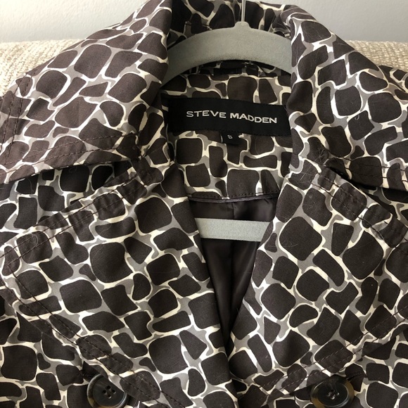 Vintage Steve Madden Giraffe Print Trench Coat - Picture 6 of 8